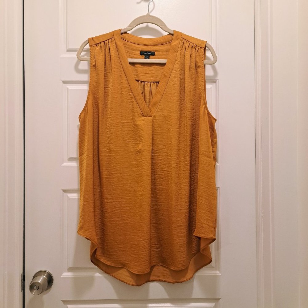 Alfani Satin V-Neck Tank Top Size 2X